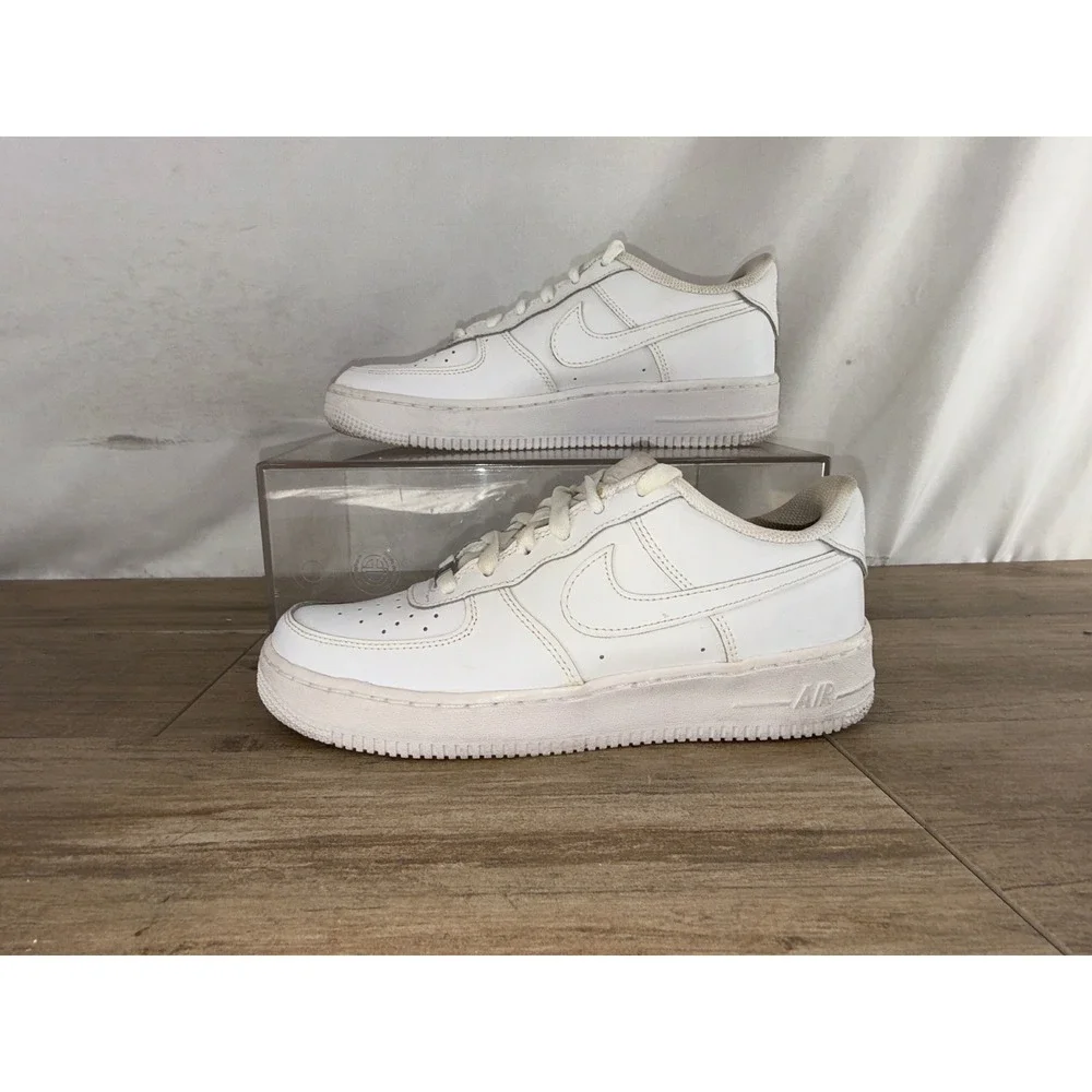Nike Air Force 1 LE‎ Low White Leather Sneakers DH2920-111 Kids 7Y Womens 8.5